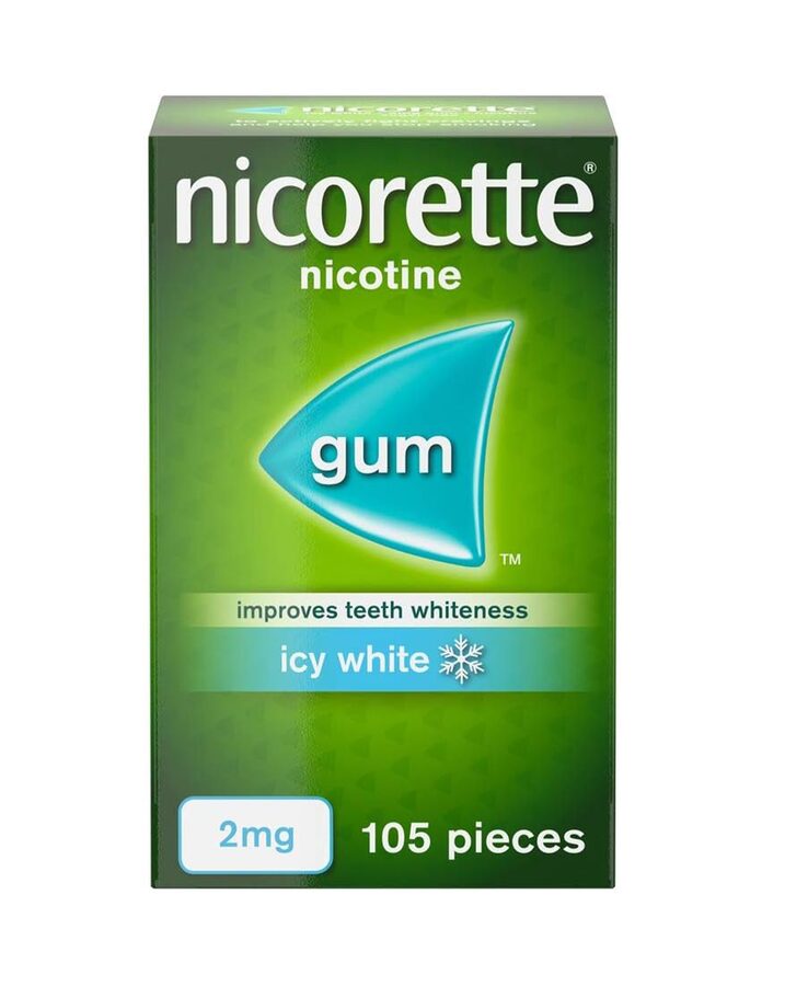 Nicorette Nicorette Icy White Gum Nicotine, 2 mg (Stop Smoking Aid) wholesale case