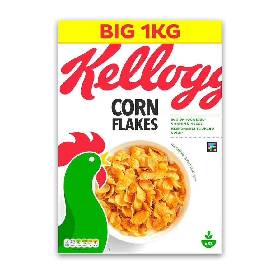 Kellogg’s Kellogg’s Corn Flakes Breakfast Cereal, 1kg wholesale case