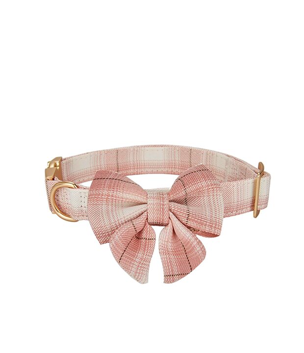 Unbranded Soft Cloth Wrapped Dog Collar Plaid UK Style Collars with Removeable Bowtie for Small Dogs with Sensitive Skin wholesale case