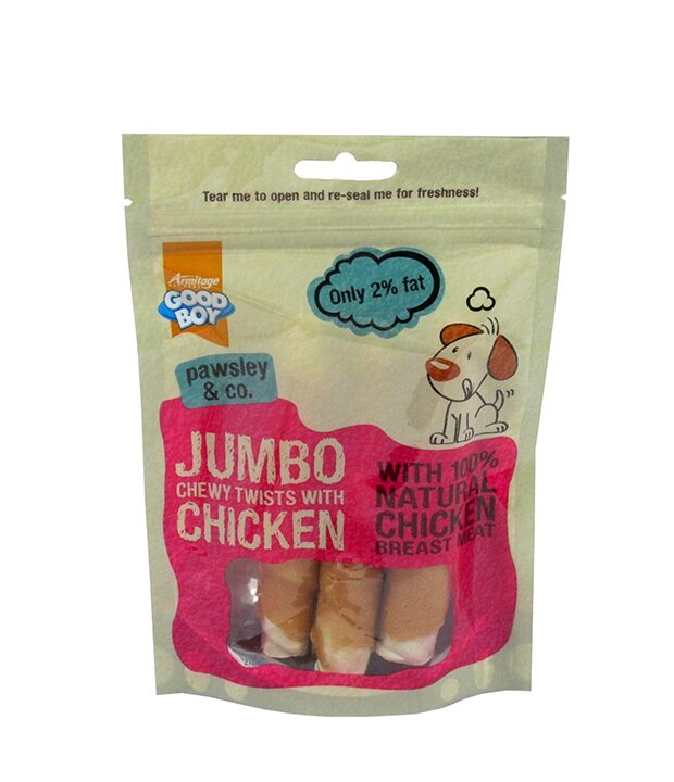 Good Good Boy Pawsley & Co Jumbo Twisters Chicken 100g (Pack of 12) wholesale case