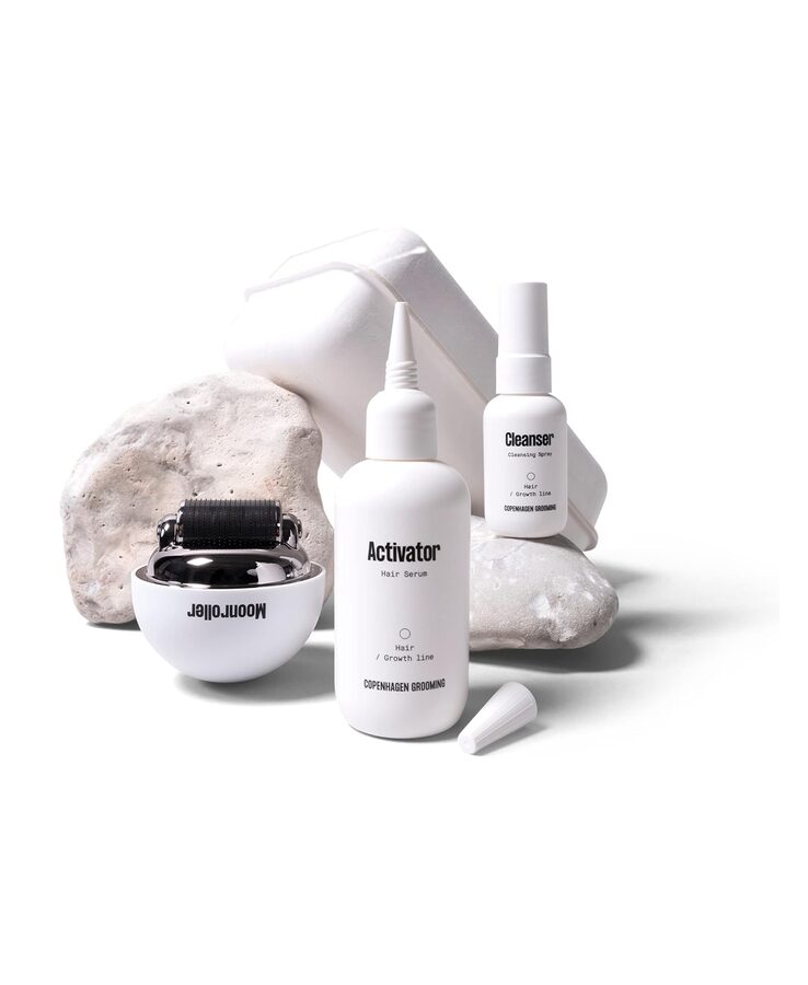 Wexley Sourced Copenhagen Grooming Hair Growth Kit w/the Activator Hair Growth Serum & the Moonroller Hair Follicle Stimulator (50 Days Supply) wholesale case