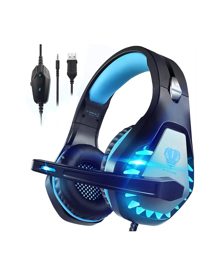 Pacrate Pacrate Gaming Headset for PS4 PS5 Pc Switch Xbox Headset with Noise Cancelling Wired Headset with LED Light & Mic for Mac Laptop Gaming Headset Soft wholesale case