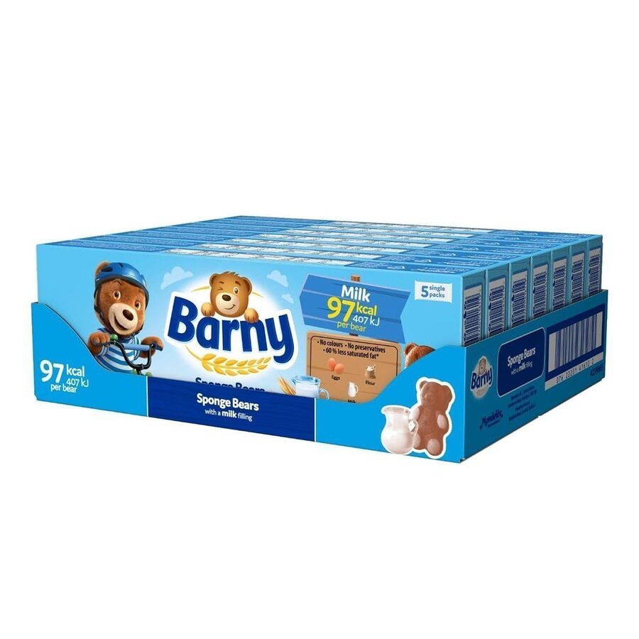 Barny Barny 5 Milk Sponge Bear Biscuits 125g (Pack of 7 Boxes) wholesale case