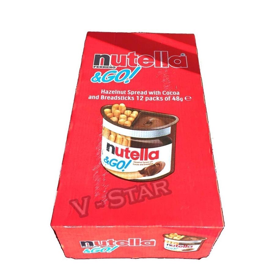 Nutella Nutella Full Box of Nutella Ferrero & Go Hazelnut Spread & Malted Bread Sticks 12 x 48g wholesale case