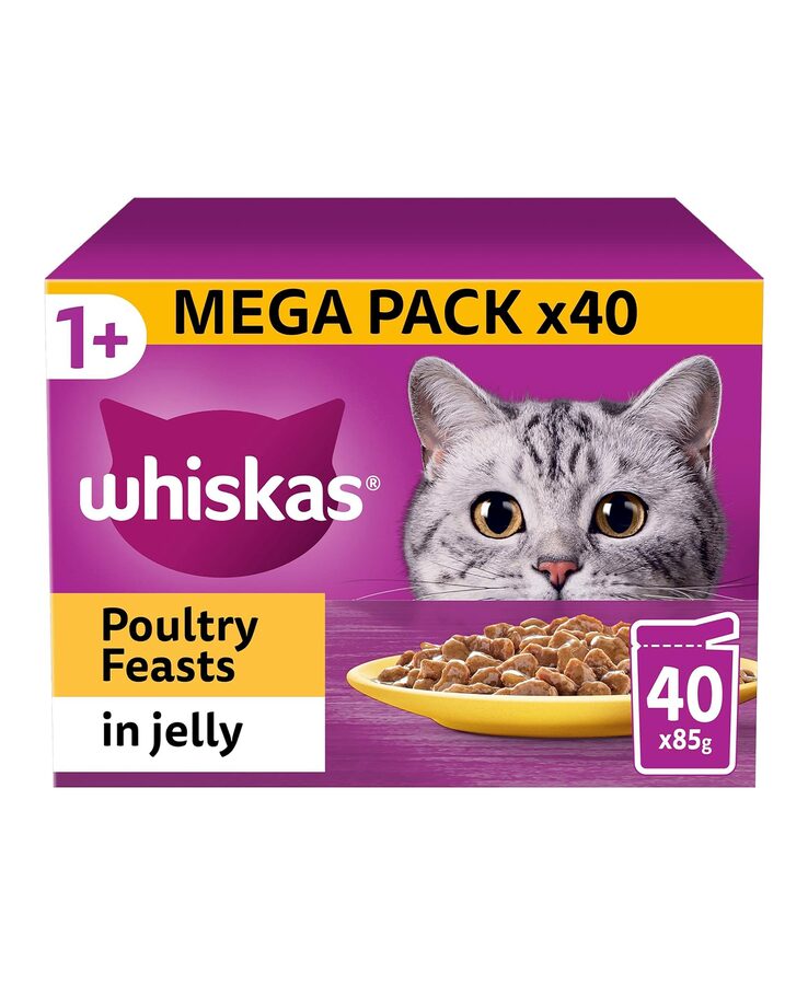 whiskas Whiskas 1+ Adult Poultry Selection in Jelly 40 Pouches 85g wholesale case