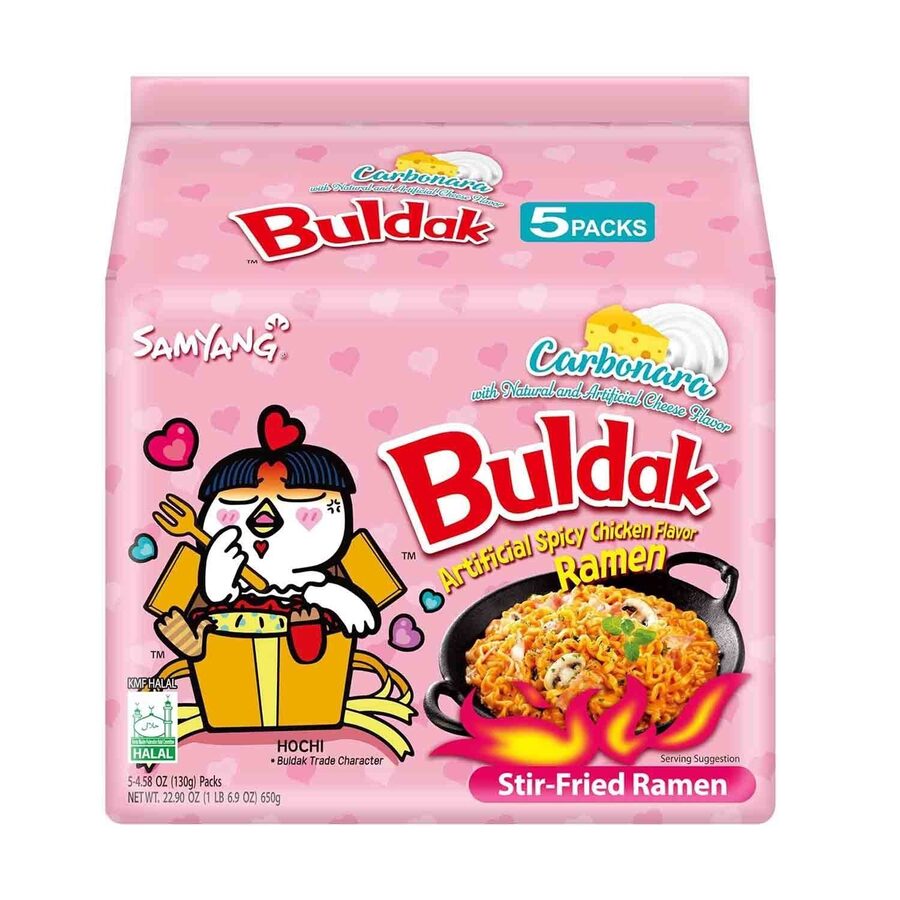 Samyang Samyang Carbo Buldak Nuclear Fire Fried Super Hot Spicy Noodle 5 Pack wholesale case