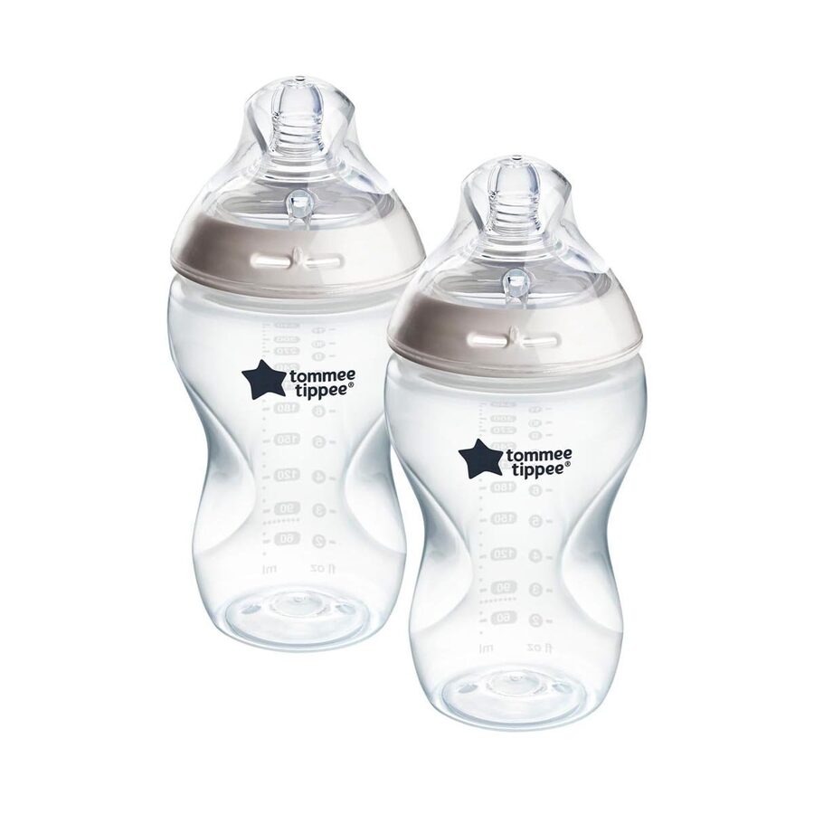 Tommee Tippee Tommee Tippee Closer to Nature Clear Baby Bottles, 340ml wholesale case