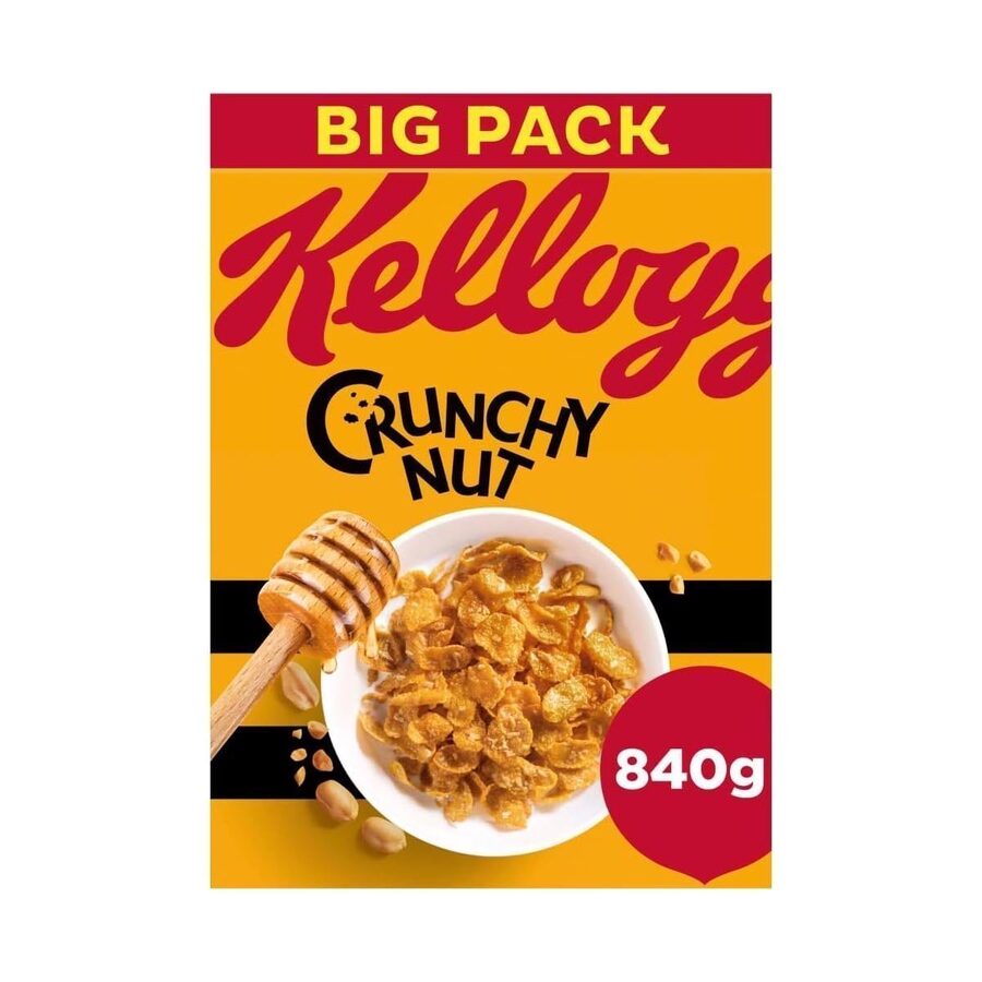 Wexley Sourced Crunchy Nut Kellogg’s Crunchy Nut Breakfast Cereal Big Box, 840g wholesale case