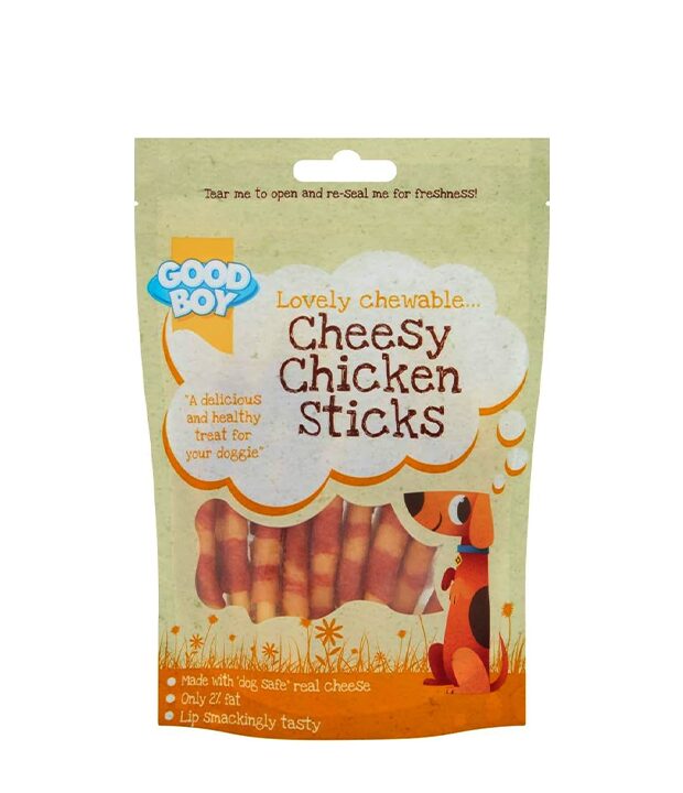 Good Good Boy Cheesy Chicken Sticks, 60g wholesale case