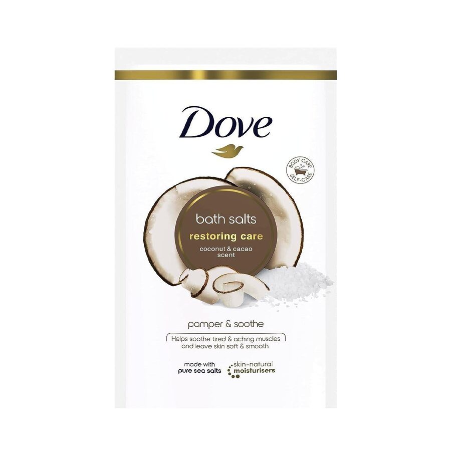 Dove Dove Coconut and Cacao Restoring Care Bath Salts with skin-natural moisturisers relaxing your mind & body 900g wholesale case