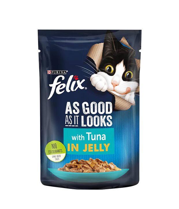 Felix Felix As Good As It Looks Adult Wet Cat Food Tuna in Jelly 20 x 100g Pouches wholesale case
