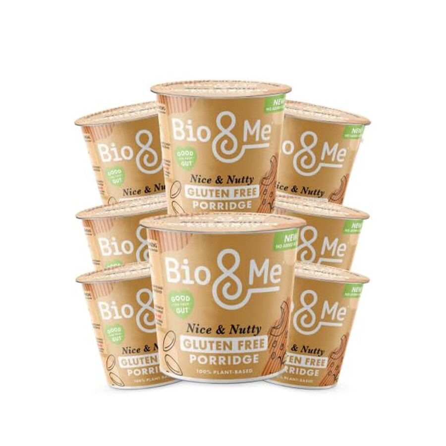 Bio&Me: Bio&Me: Nice & Nutty Gluten Free Porridge 8-Pack (8 x 58g pots) / High in Fibre wholesale case
