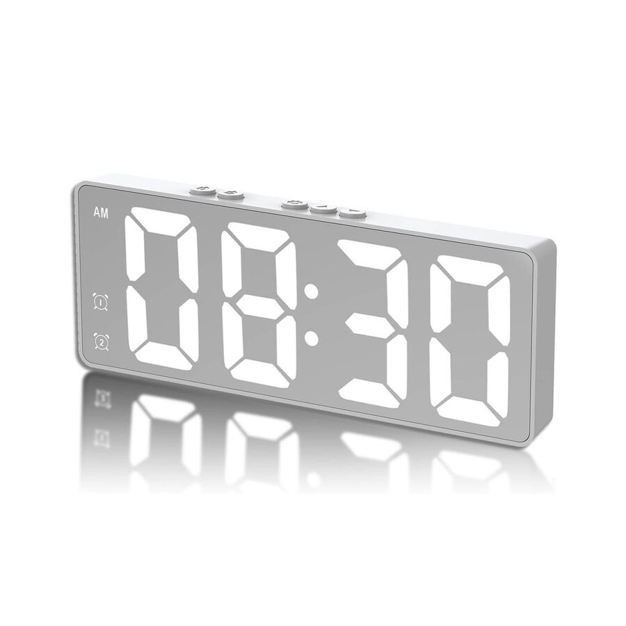 Unbranded White Digital Alarm Clock Bedside wholesale case