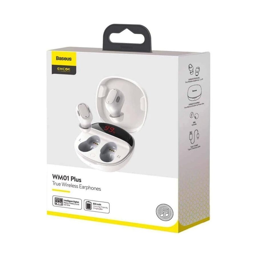 Baseus Baseus Encok True Wireless Earphones WM01 Plus (White) wholesale case